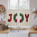 Red Green Christmas Kitchen Curtains 45 Inch Long 2 Panel Set, Rod Pocket by Unknown