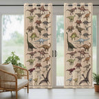 Vintage Outdoor Curtains for Patio Dinosaurs Biographies Retro Waterproof - Image 6