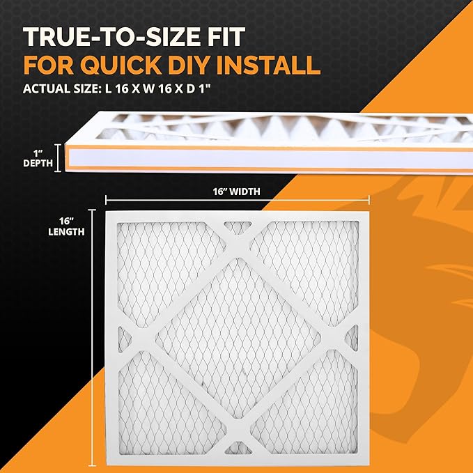 Tiger Tough 16x16x1 Air Filter MERV 8 MPR 600-800, High-Performance Pleated - Image 2