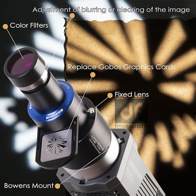 Bowens Mount Projector Attachment, Spotlight Optical Snoot Photography kit - Image 3