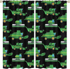 Kids Agriculture Machine Window Curtains, Farm Equipment Tractors Transport by SHElifestyle