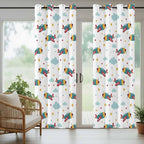 Turquoise Airplane Waterproof Outdoor Curtains - Image 8