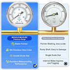 MEANLIN MEASURE 0~300Psi Dry Pressure Gauge Stainless Steel 1/8" NPT 2" FACE - Image 5