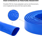 DAVCO 3" x 50 ft Pool Backwash Hose, Heavy Duty Reinforced Blue PVC Lay Flat - Image 3