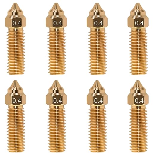 8Pcs K1 Nozzles 0.4mm, Brass High-Speed 3D Printer Nozzles Compatible by TIEXYE