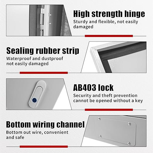 Electrical Box 20 x 20 x 6 Inch Indoor Outdoor Electrical Enclosure Box Steel - Image 3