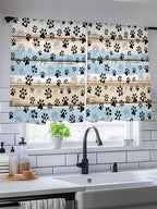 Sheer Curtains 54 Inch Length, Vintage Farmhouse Rustic Wooden Grain Privacy - Image 5