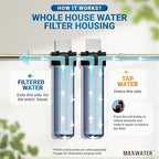 Max Water Whole House 20" x4.5" Purple Clear WH Water Filter Housing 1 inch - Image 6