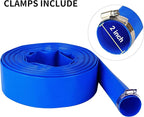 2" x 25 FT Pool Backwash Hose Blue Heavy Duty Reinforced PVC Lay Flat Water - Image 3