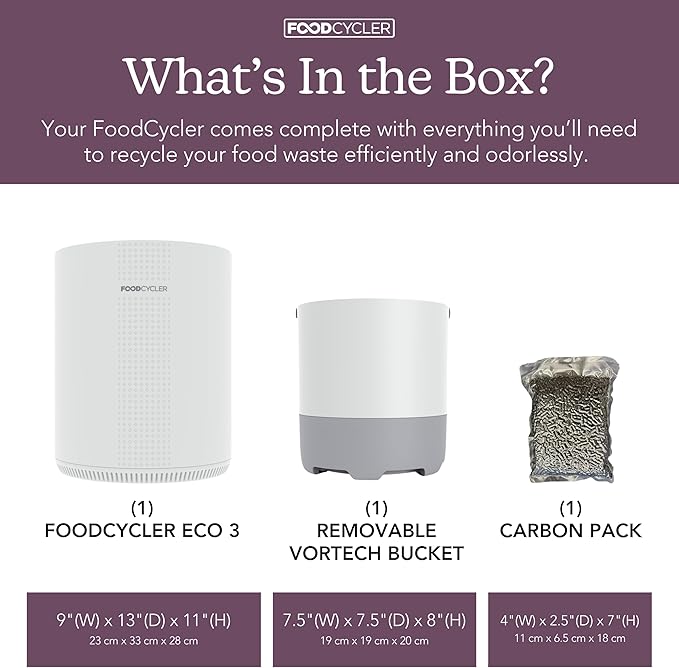 Food Cycler Eco 3 Compact Kitchen Food Recycler | Indoor Composter Bin - Image 2