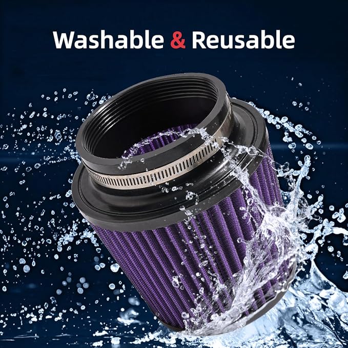 3" 3.5" 4" Inlet Car Replacement Cold Air Intake Filter 76mm 89mm 102mm 3 Sizes - Image 3