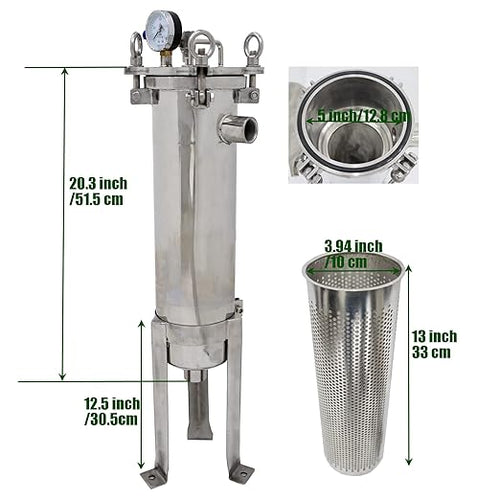 #4 Bag Filter Housing 304 Stainless Steel Filter Solid-Liquid Separation Tool - Image 2