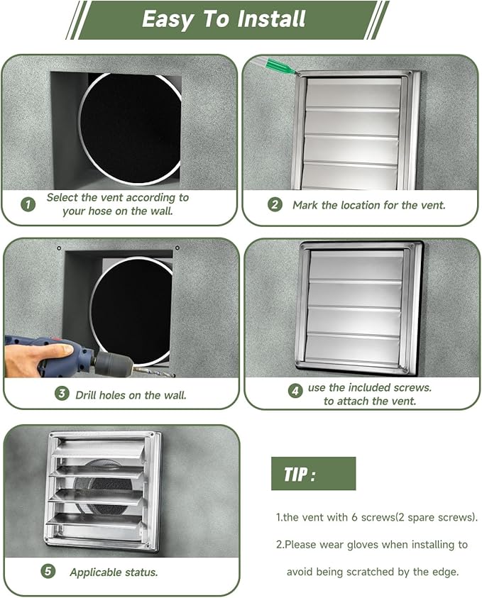 4" Metal Dryer Vent Cover Outside - Image 6