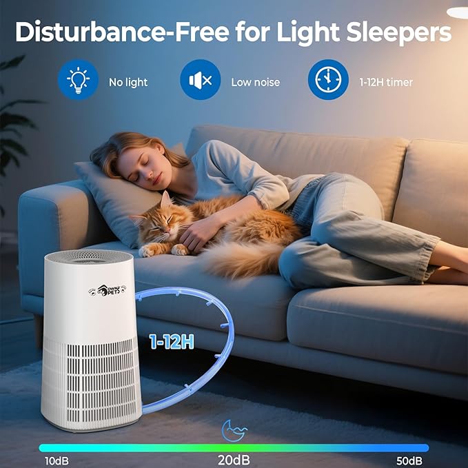 Ownpets Pet Air Purifier for Large Room up to 2620 ft², 5-in-1 Washable Filter - Image 8