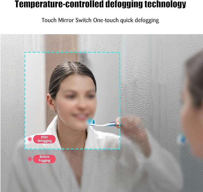 JSLJDM 800 mm Illuminated Backlit LED Bathroom Mirror, Wall Mounted - Image 5