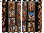 2 Panel Kitchen Cafe Curtains, Desert Camels Sunlight Filtering Nature Air by Hokiten