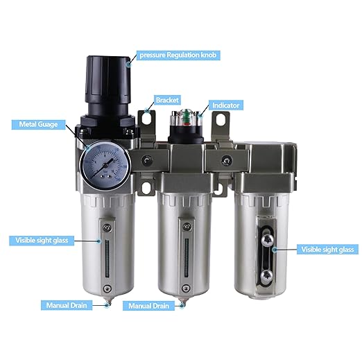 3/4 Inch NPT Industrial Grade Three Stage Air Drying System, Particulate Filter - Image 3