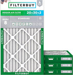 Filterbuy 20x30x2 Air Filter MERV 8 Essential Dust & Allergy Defense, by Filterbuy