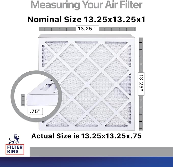 Filter King 13.25x13.25x1 Air Filter | 4-PACK | Carbon MERV 8 HVAC Pleated A/C - Image 2