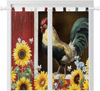 Chicken Sunflowers Bathroom Curtains 63 Inch Length, Window Curtains Tab Top by Unknown
