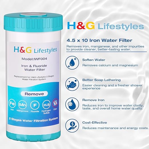 H&G Lifestyles 10" x 4.5 Iron Water Filter - Image 3