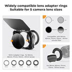 K&F CONCEPT Mini Matte Box +ND4+ND32 Filters Kit, DSLR Matte Box - Image 4