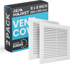 Repa Market 8 x 8 Inch White Square Air Vent Cover by RepaMarket