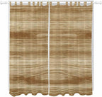 Light Brown Wood Grain Living Room Curtains 96 Inch Length, Window Curtains Tab by Unknown