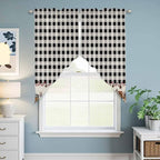 Swag Curtain Valances for Kitchen Windows, Farm Wooden House Black Buffalo by Unknown