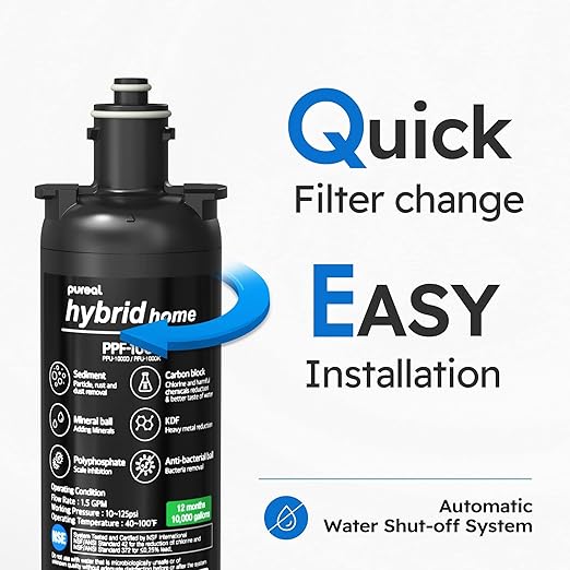 Pureal Hybrid Home PPU-1000K Under Sink Water Filter System, 10K Gallons - Image 7