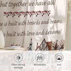 Farmhouse Sheer Curtains 96 Inch Length Country Star Barn Berry Brown Wood - Image 2