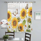 Yellow Sunflowers Living Room Curtains 96 Inch Length, Window Curtains Tab Top - Image 4
