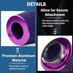 Universal Clamp-On Air Intake Filter, High Performance, Washable Filter - Image 3