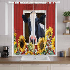Cow Sunflowers Living Room Curtains 96 Inch Length, Window Curtains Tab Top - Image 9