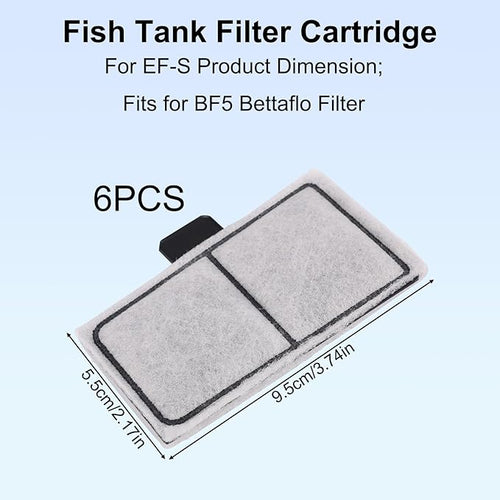 12pcs Filter Cartridges for Top Fin EF-S & BF5 BETTAFLO, 3.7x2.1in/9.5x5.5cm - Image 2