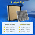 Cabin & Engine Air Filter Kit Fits 2024-2025 Tacoma L4 2.4L, Replacement - Image 3