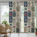 Oceans Outdoor Curtains for Patio Shell Starfish Whales Summer Vintage - Image 6
