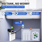 WINGSOL Reverse Osmosis Water Filter, 0 TDS UV Space-Saving Tankless RO System - Image 6