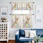 Kitchen Curtains Tiers and Valance Set of 3, Easter Light Filtering Window - Image 6