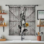 Funny Farm Animals Bathroom Curtains 63 Inch Length, Window Curtains Tab Top - Image 3