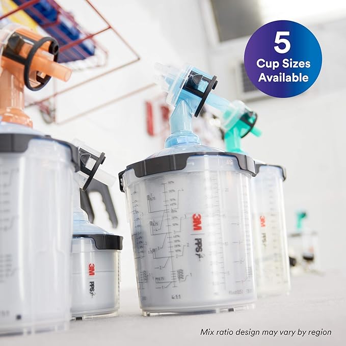 3M PPS 2.0 Spray Gun Cup, Lids and Liners Kit, 3 Ounces, 200-Micron Filter - Image 7