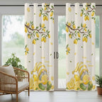 Summer Outdoor Curtains for Patio Lemon Gnome Leaf Linen Texture Waterproof - Image 6