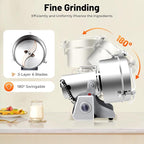 Electric Grain Mill, 2500g Capacity High-speed Grain Mill Grinder, Food-grade - Image 3