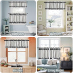 Farmhouse Rustic Kitchen Curtain Set, Vintage Country Wooden Grain Window - Image 7