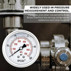0-100Psi Glycerin Liquid Filled Low Pressure Gauge, 2.5" Dial Size, 1/4" G Back - Image 2