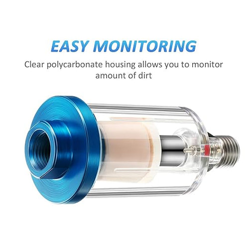 3 Pcs Compressed Air Filter Water Oil Separator 1/4 Inch NPT Inlet and Outlet - Image 2