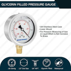 MEASUREMAN 2-1/2" dial, Glycerin Filled, Stainless Steel case, Brass Inside - Image 2