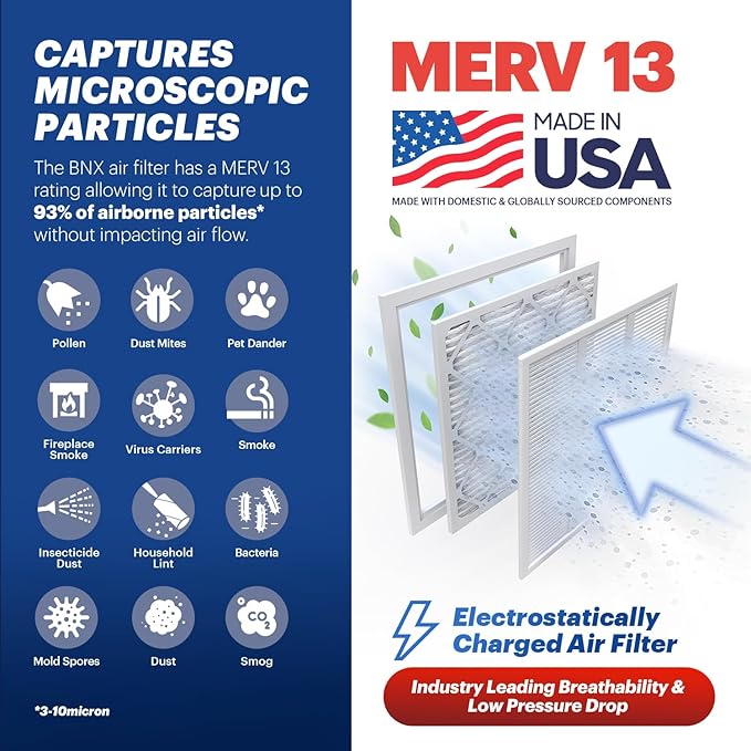BNX TruFilter 16x24x1 Air Filter MERV 13 - Image 3