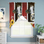 Cows Sunflowers Swag Valances for Windows, Rustic Farms Barns Flowers Bees - Image 6
