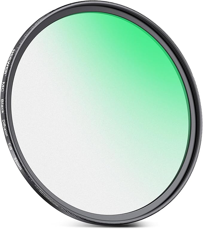 NEEWER 55mm Black Diffusion 1/8 Filter Soft Dreamy Cinematic Effect Filter - Image 9